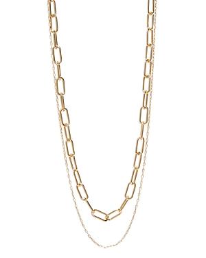 Aqua Layered Link Necklace In Gold Tone, 16.5-21.5 - 100% Exclusive
