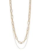 Aqua Layered Link Necklace In Gold Tone, 16.5-21.5 - 100% Exclusive
