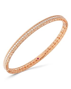 Roberto Coin 18k Rose Gold Symphony Princess Diamond Oval Bangle Bracelet