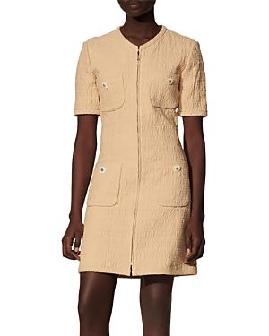 Sandro Nadege Tweed Dress With Zipper
