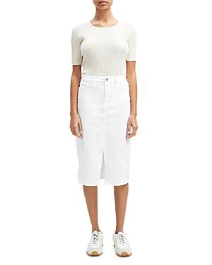 Jen 7 Denim Pencil Skirt In Clean White