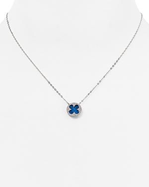 Nadri Sterling Silver Clover Pendant Necklace, 16
