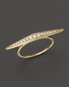 Diamond Elongated Thin Statement Ring In 14k Yellow Gold, .20 Ct. T.w. - 100% Exclusive