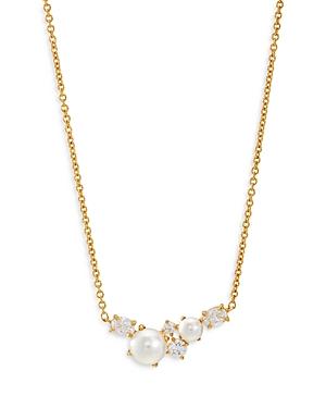 Nadri Emilia Swarovski Pearl & Cubic Zirconia Bar Necklace, 18
