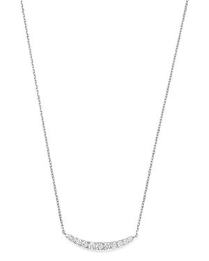 Bloomingdale's Diamond Curved Bar Necklace In 14k White Gold, 0.35 Ct. T.w. - 100% Exclusive