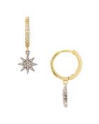 Bloomingdale's Marc & Marcella Diamond Starburst Huggie Hoop Earrings In Gold-plated Sterling Silver - 100% Exclusive