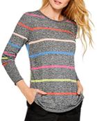 Nic+zoe Rainbow Stripe Vital Sweater