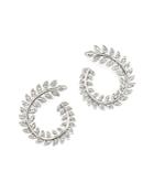 Diamond Swirl Earrings In 14k White Gold, .40 Ct. T.w.
