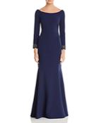 Laundry By Shelli Segal Embellished Boatneck Gown