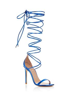 Stuart Weitzman Women's Nudistwrap Ankle Tie High Heel Sandals