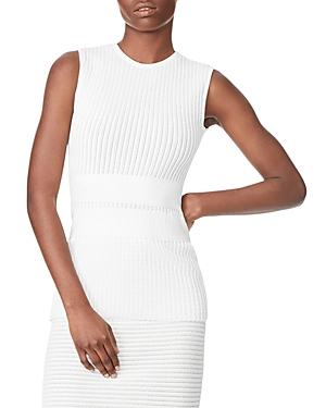 Herve Leger Sheer Striped Sleeveless Top
