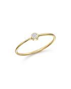 Zoe Chicco 14k Yellow Gold And Diamond Bezel Thin Ring