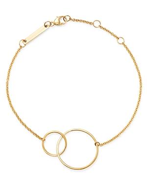 Zoe Chicco 14k Yellow Gold Interlocked Hammered Circle Chain Bracelet