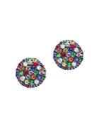 Multicolor Sapphire And Diamond Stud Earrings In 14k Rose Gold - 100% Exclusive
