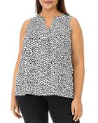 B Collection By Bobeau Curvy Rudy Printed Pleat-back Top