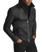 Reiss Nash Leather Shearling Collar Jacket