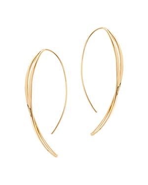 Lana Jewelry 14k Yellow Gold Twist Hook On Hoop Earrings