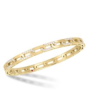 Roberto Coin 18k Yellow Gold Navarra Diamond Chain Overlapping Link Bangle Bracelet