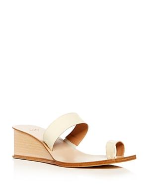 Loq Women's Patent Leather Wedge Slide Sandals