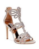 Badgley Mischka Teri Embellished T Strap High Heel Sandals