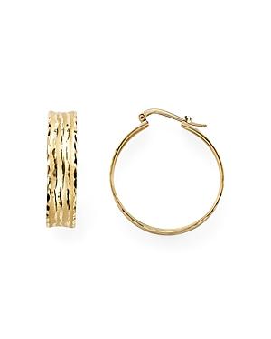Satin Design Hoop Earrings In 14k Yellow Gold - 100% Exclusive
