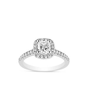 Bloomingdale's Certified Diamond Cushion Cut Halo Engagement Ring In 18k White Gold, 1.0 Ct. T.w. - 100% Exclusive