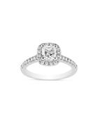 Bloomingdale's Certified Diamond Cushion Cut Halo Engagement Ring In 18k White Gold, 1.0 Ct. T.w. - 100% Exclusive