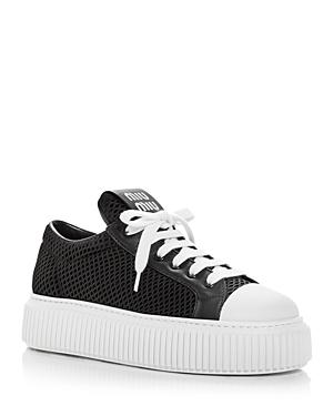 Miu Miu Women's Mesh Platform Low Top Sneakers