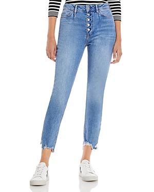 Paige Sarah Distressed Slim Jeans In Darcene