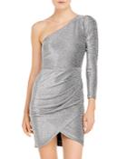 Aqua Metallic One Shoulder Dress - 100% Exclusive