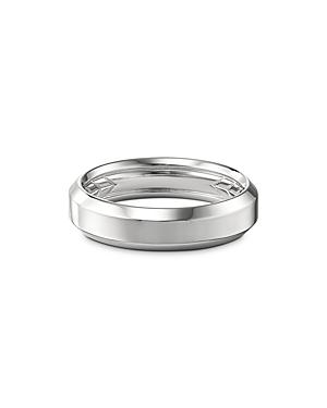 David Yurman 18k White Gold Beveled Band