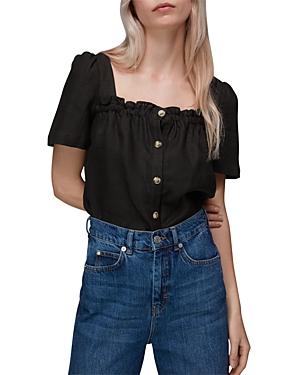 Whistles Square Neck Linen Blouse