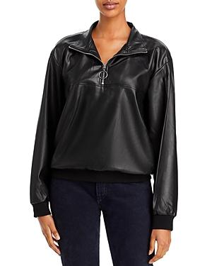 Aqua Faux Leather Half Zip Pullover - 100% Exclusive