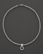 Lagos Enso Diamond Pendant Necklace On 4mm Rope Chain In Sterling Silver, 16