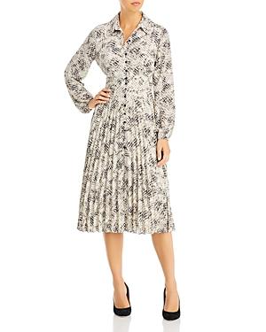 T Tahari Pleated Shirt Dress