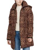 Maje Glues Leopard-print Puffer Coat