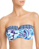 Tommy Bahama Aqua Petals Shirred Bandeau Bikini Top