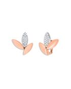 Roberto Coin 18k White & Rose Gold Petals Diamond Pave Floral Leverback Earrings
