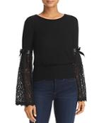 Three Dots Lace Sleeve Top