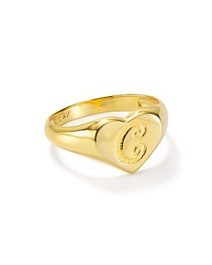 Argento Vivo Signet Ring In 18k Gold-plated Sterling Silver