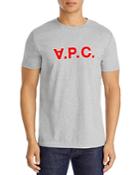 A.p.c. Vpc Neon Rouge Organic Cotton Velvet Logo Graphic Tee