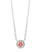 Lightbox Jewelry Halo Lab-created Diamond Pendant Necklace In Sterling Silver, 18