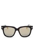 Tom Ford Tracy Mirrored Square Sunglasses, 53mm