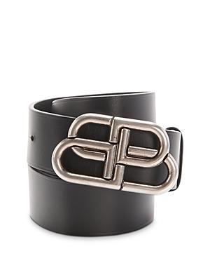 Balenciaga Men's Logo Buckle Leather Belt