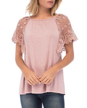 B Collection By Bobeau Marina Lace-sleeve Top