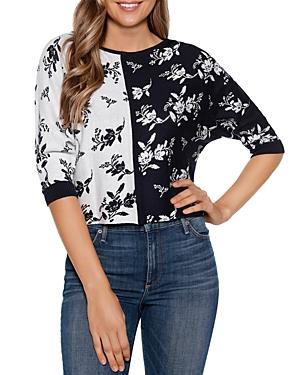 Belldini Floral Color Block Sweater