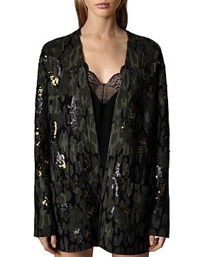 Zadig & Voltaire Addison Sequined Camo Cardigan