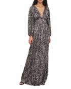 Ba & Sh Glady Printed Open Back Maxi Dress