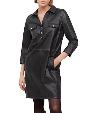 Gerard Darel Juliette Faux Leather Shirt Dress