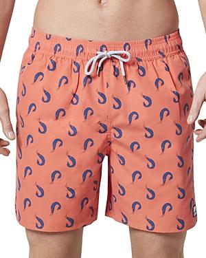 Tom & Teddy Quick Dry Shrimp Print Classic Fit Swim Trunks